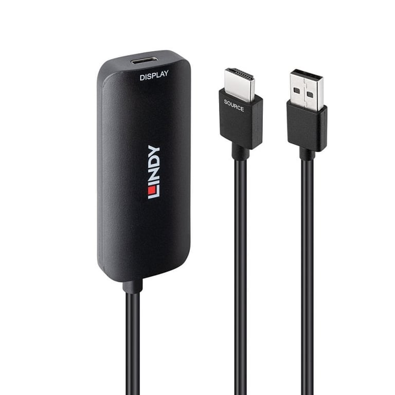 Lindy 43423 adapter kablowy 0,2 m USB Type-C HDMI + USB Type-C Czarny