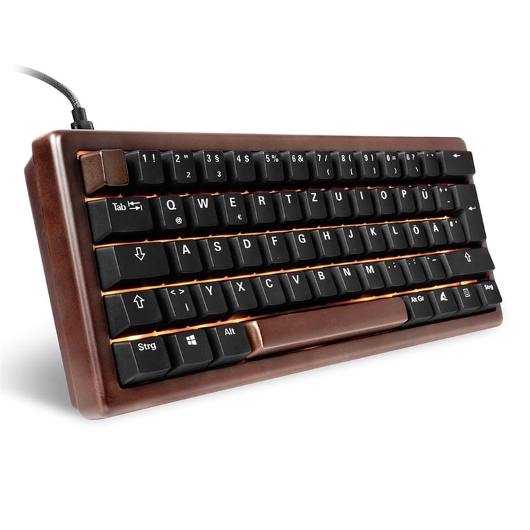 Sharkoon 100068100 klawiatura Biuro USB QWERTZ Niemiecki Drewno