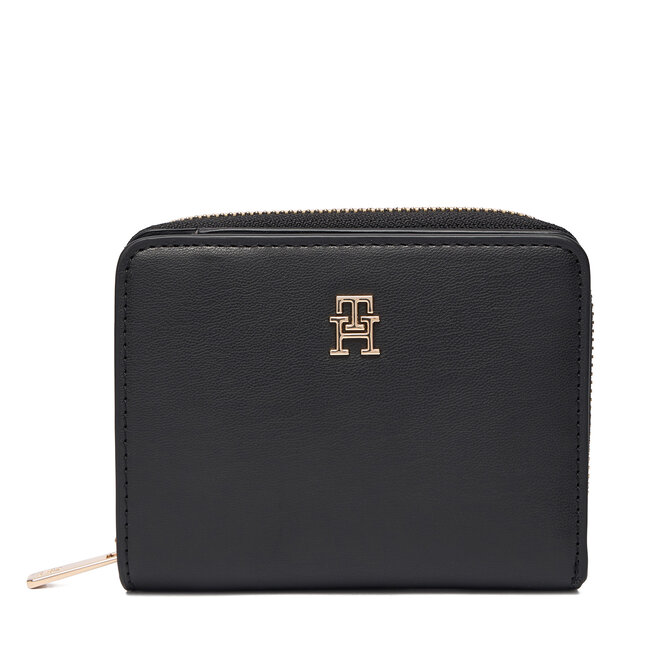 Mały Portfel Damski Tommy Hilfiger Th Icon Med Za Flap AW0AW17742 Czarny