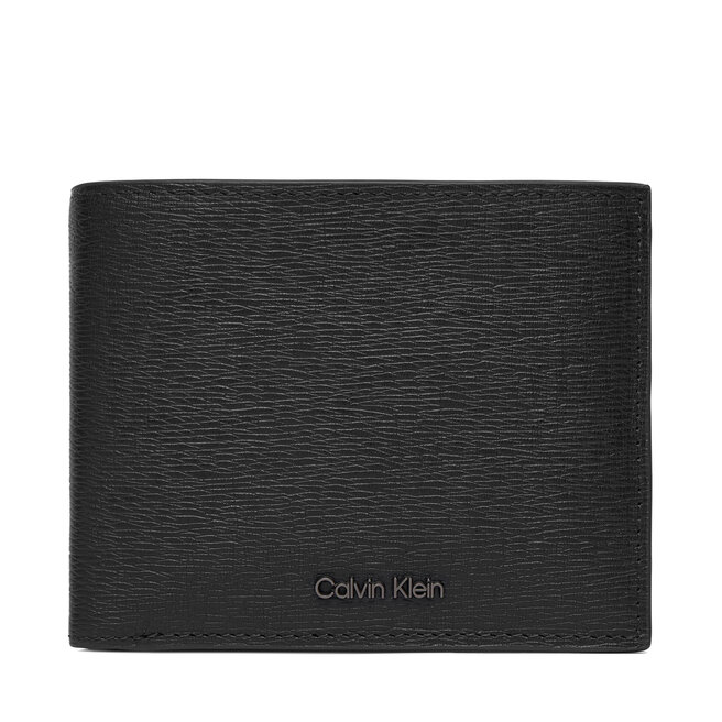 Duży Portfel Męski Calvin Klein Saffiano Billfold W Card + Coin LV04D1074G Czarny