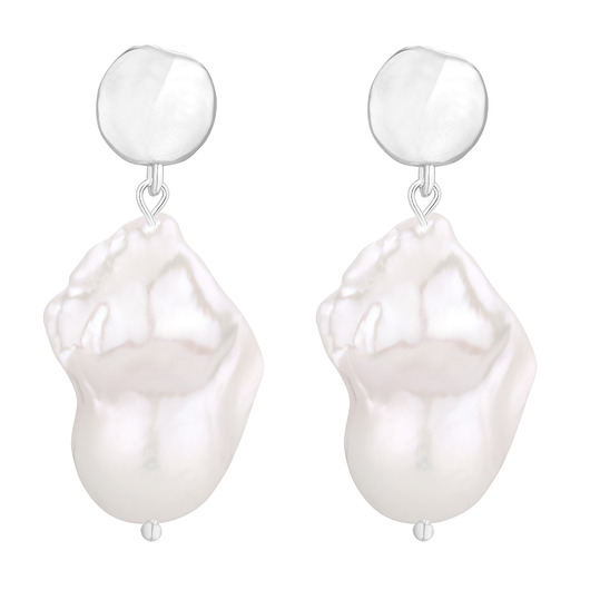 Srebrne kolczyki z barokowymi perłami