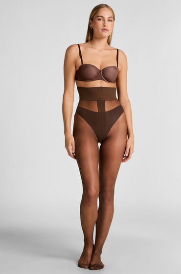 Hunkemöller Rajstopy 15 Den Second Skin Brązowy