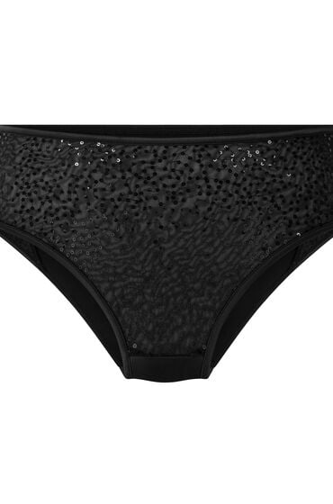 Hunkemöller Brazylijskie majtki z wysokim stanem i wycięciem Elle Czarny