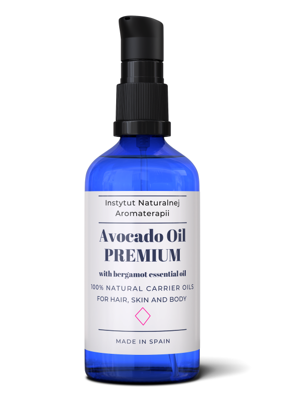 Premium olej AVOCADO, Awokado zimnotłoczony NATURA - dla twarzy, ciała i włosów - 100 ml