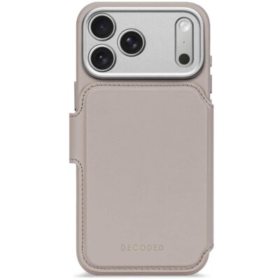 Etui DECODED Leather Wallet MagSafe do Apple iPhone 17 Pro Beżowy