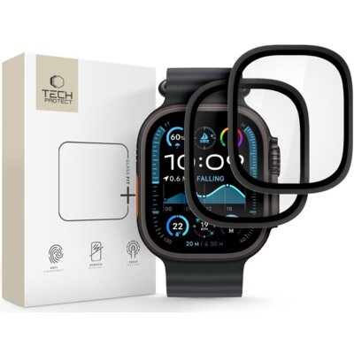 Szkło hartowane TECH-PROTECT Glass Ring do Apple Watch Ultra 1/2/3 (49 mm) Czarny (2 szt.)