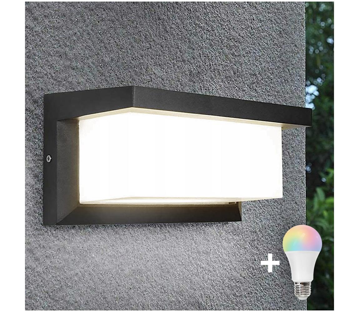 LED RGBW ściemnialny zewnętrzny kinkiet NEELY 1xE27/9W/230V IP54 antracyt
