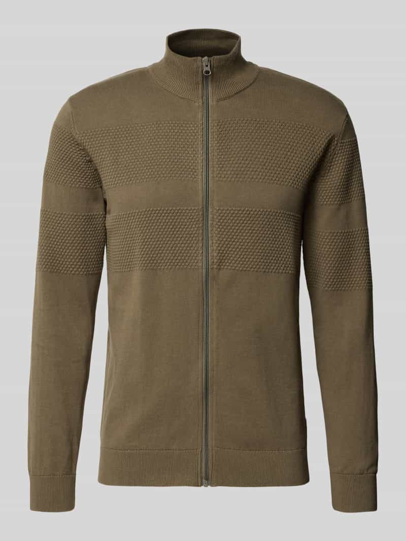 Kardigan ze stójką i zamkiem błyskawicznym