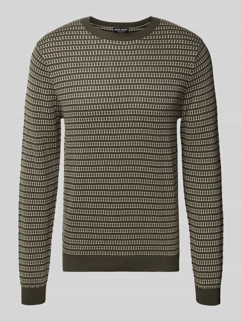 Sweter z dzianiny z prążkowanymi wykończeniami