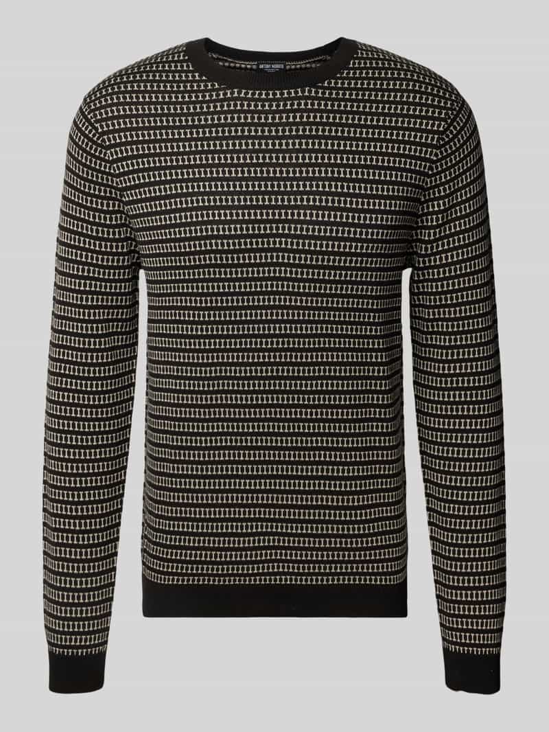 Sweter z dzianiny z prążkowanymi wykończeniami