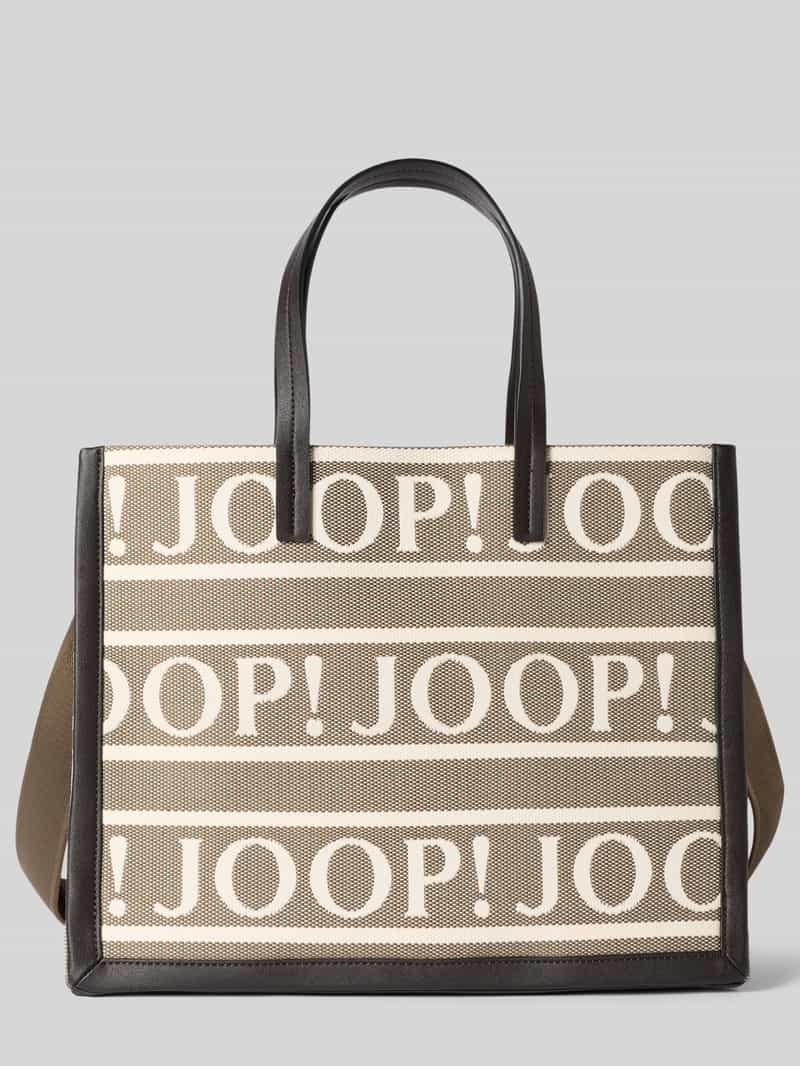 Torba shopper z wyhaftowanym logo na całej powierzchni model ‘Aurelia’