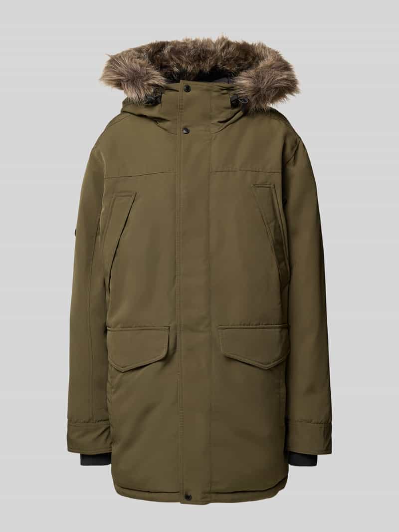 Parka o kroju regular fit z kieszeniami z patką model ‘Everest’