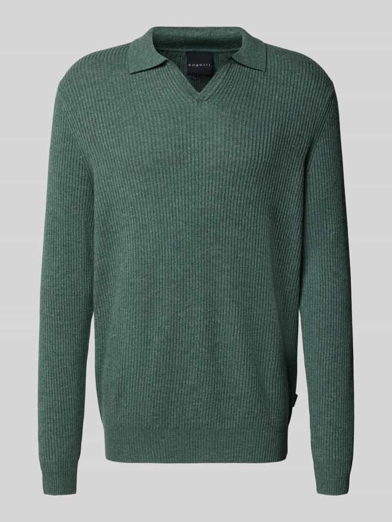 Sweter z dzianiny z kołnierzykiem polo