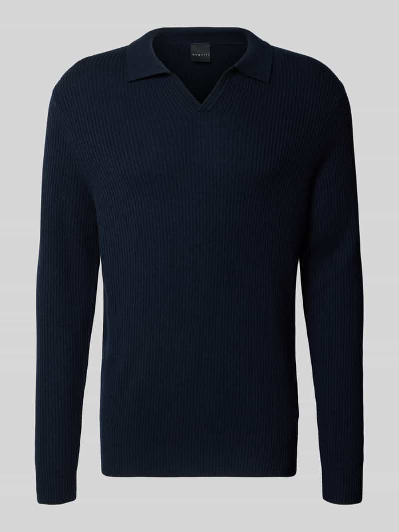 Sweter z dzianiny z kołnierzykiem polo
