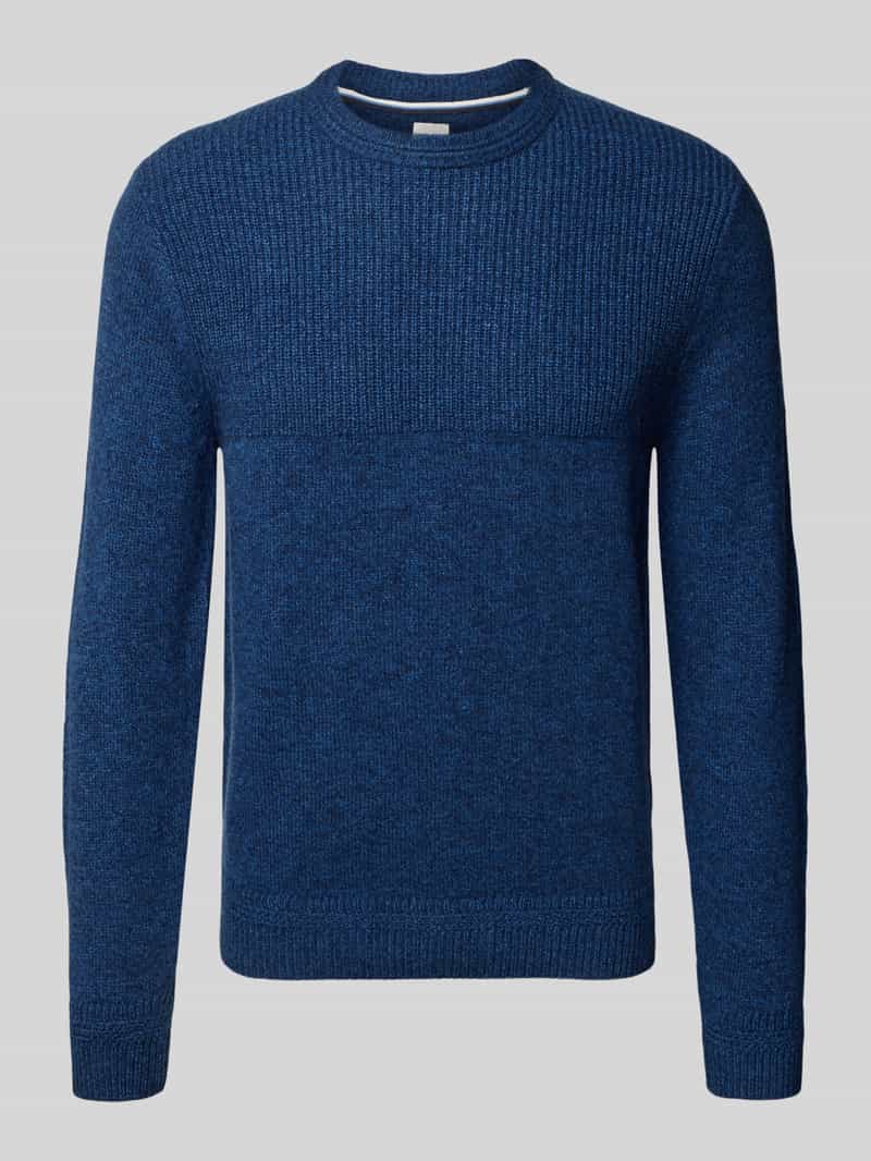 Sweter z dzianiny z prążkowanymi wykończeniami model ‘RICK’