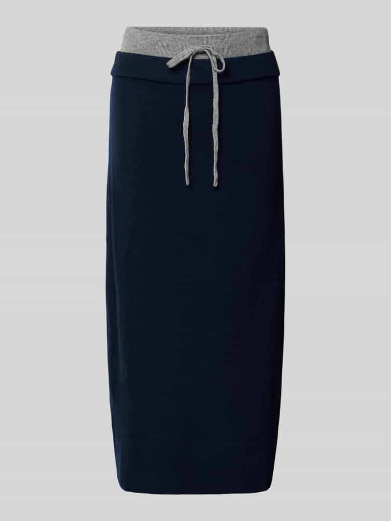 Spódnica z dzianiny z mieszanki wełny lana i kaszmiru