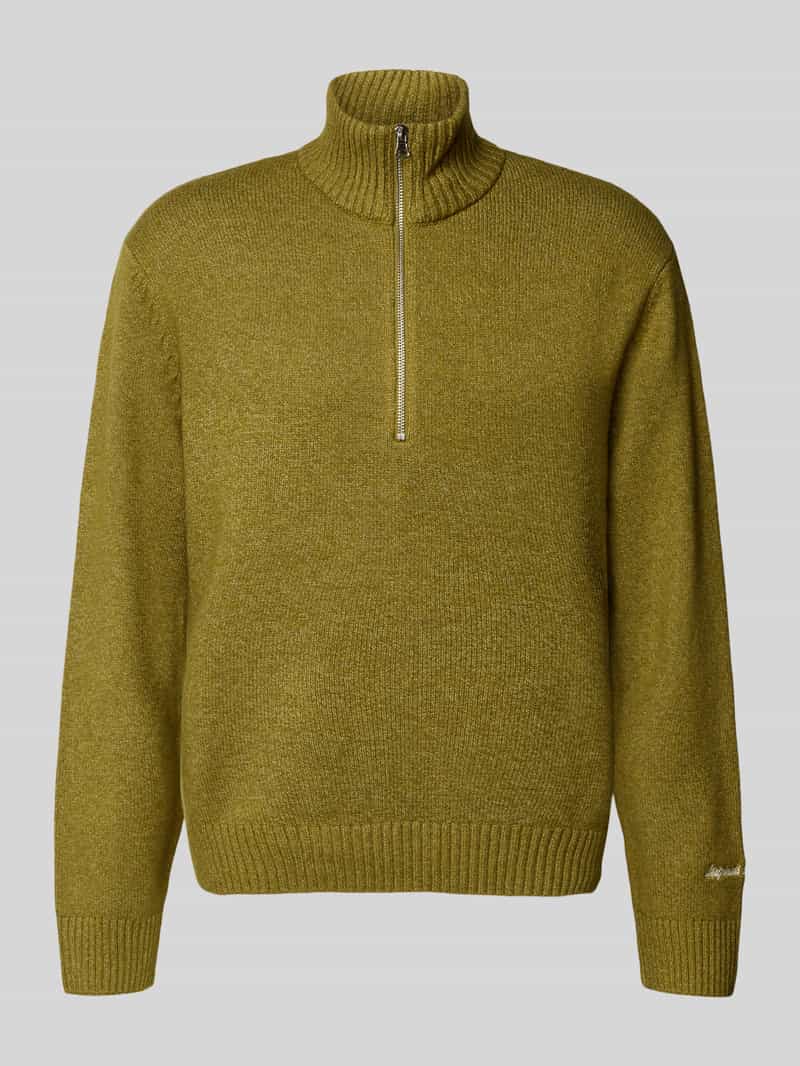 Sweter z dzianiny z prążkowanymi wykończeniami model ‘NORREBRO’