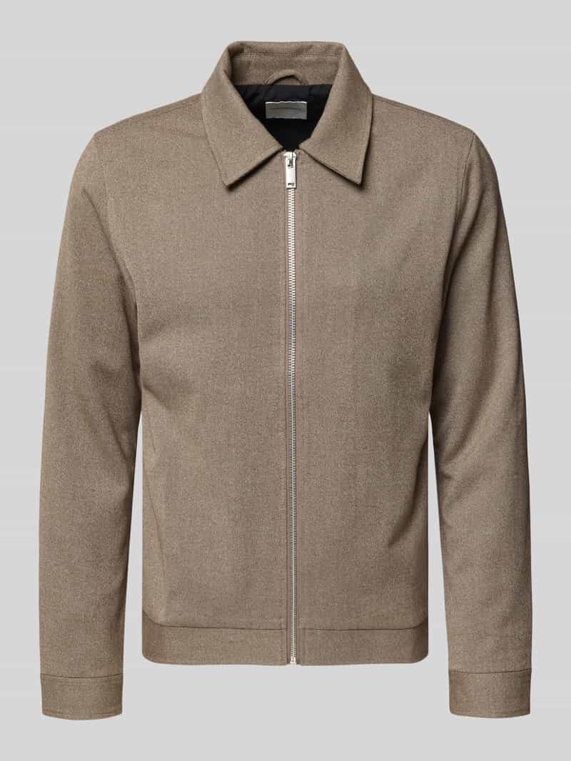 Kurtka koszulowa o kroju slim fit z zamkiem błyskawicznym