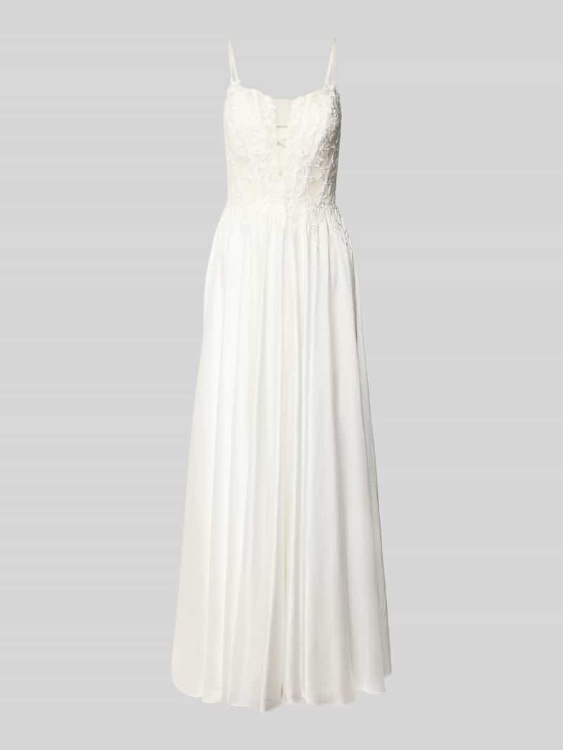 Suknia ślubna o kroju regular fit z półprzezroczystego materiału