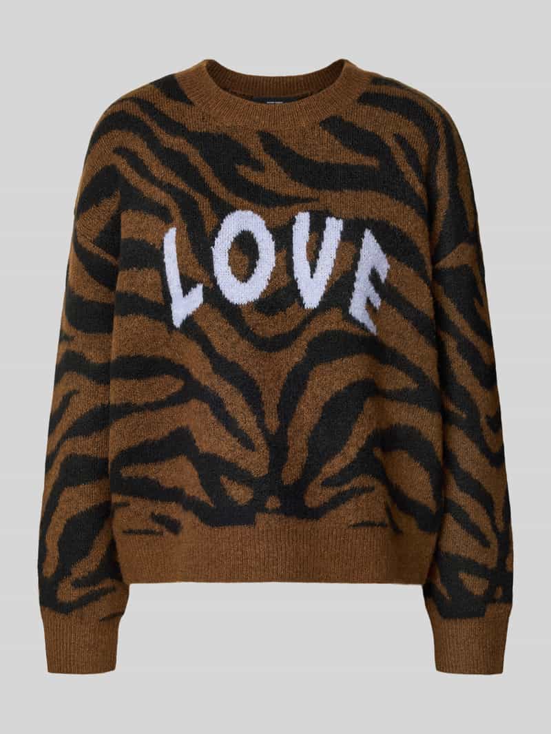 Sweter z dzianiny o kroju regular fit z dodatkiem wełny model ‘NEWKAI’