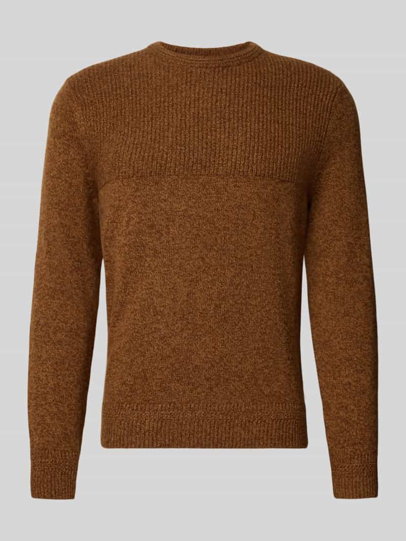 Sweter z dzianiny z prążkowanymi wykończeniami model ‘RICK’