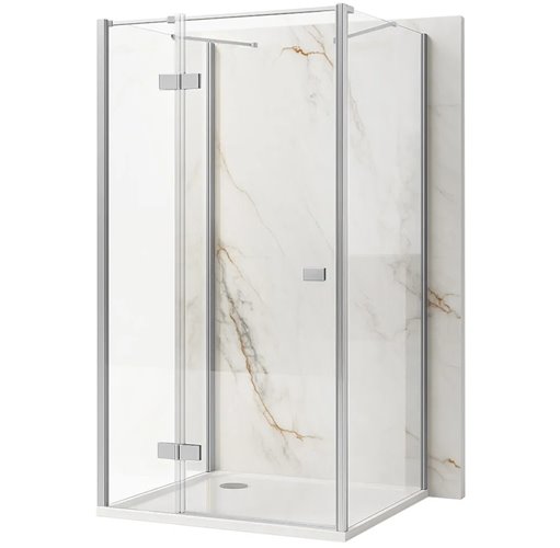 Rea Prostokątna kabina prysznicowa przyścienna lewa 100x90x90 Atlas Chrom