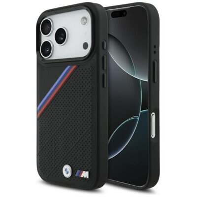 Etui BMW M Tricolor Metal Logo MagSafe do Apple iPhone 17 Pro Czarny
