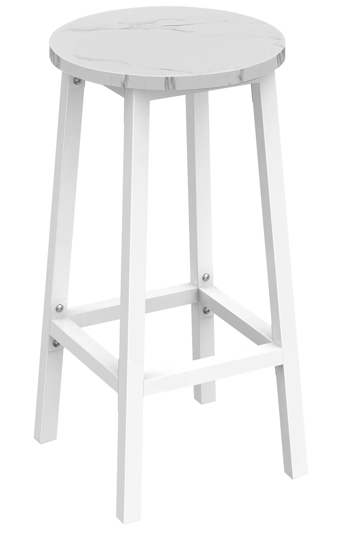 Nowoczesny hoker z podnóżkiem biały + marmur M7-C48