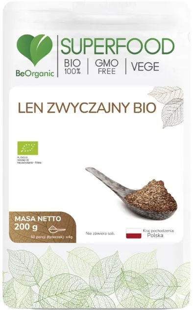 BeOrganic Len zwyczajny (siemię lniane) 200g Eko