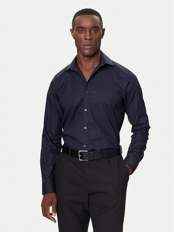 Guess Koszula LV019EU006 Granatowy Slim Fit