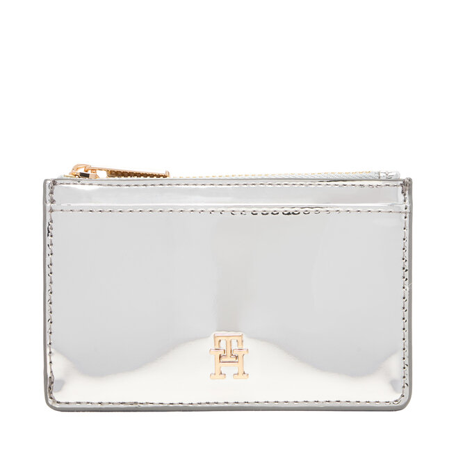 Etui na karty kredytowe Tommy Hilfiger Long Cc Holder Met AW0AW18038 Srebrny