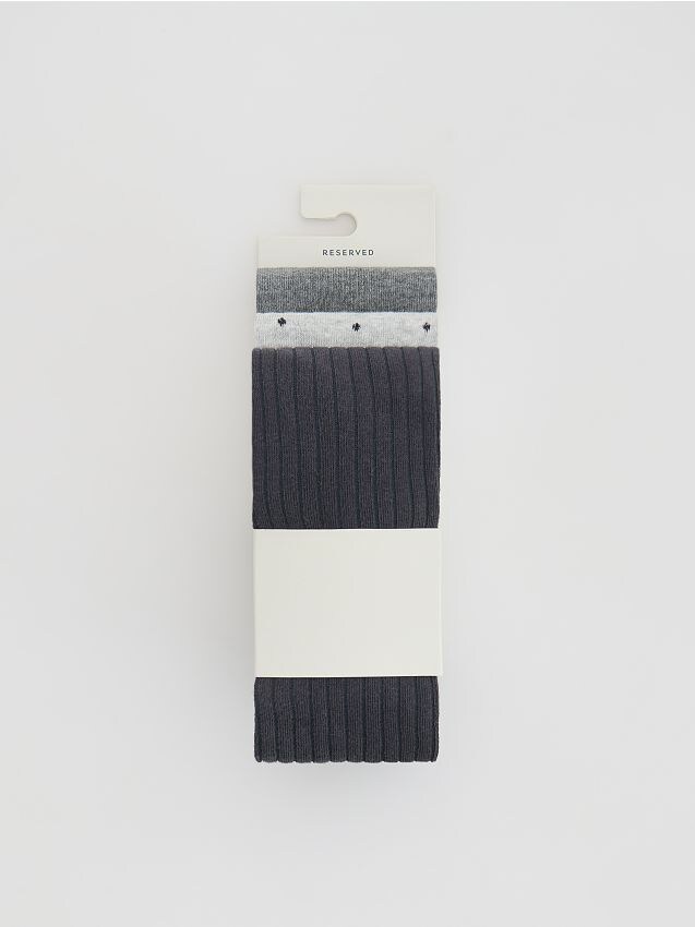 Reserved - Bawełniane rajstopy 3 pack - ciemnoszary