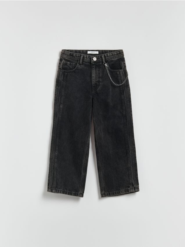 Reserved - Jeansy baggy - czarny