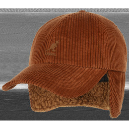 Czapka Cozy Cord Earflap by Kangol, brązowy, L/XL (58-61 cm)