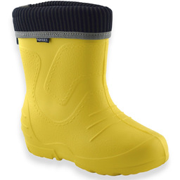 Kalosze dla dzieci w modnym kolorze filcowy ocieplacz Raweks Żółte