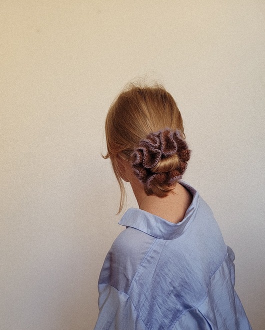 Gumka scrunchie Czekolada z Fiołkiem