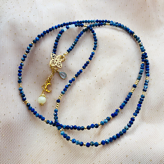 Naszyjnik LAPIS LAZULI z księżycem