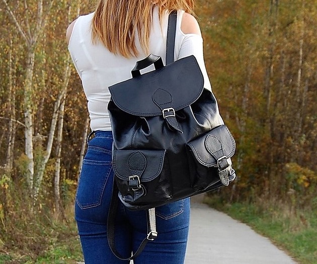 Duży skórzany plecak ze skóry naturalnej