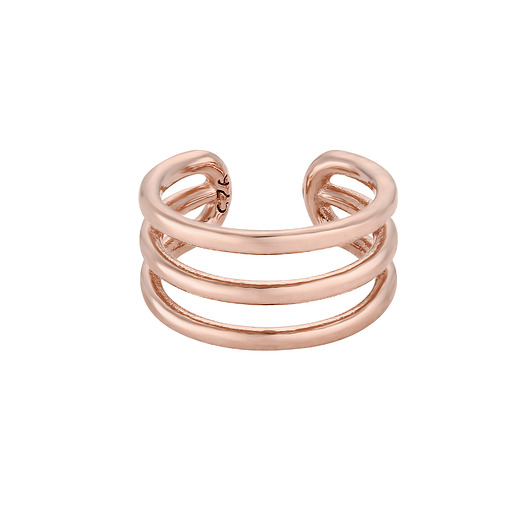 Potrójna nausznica z różowego złota