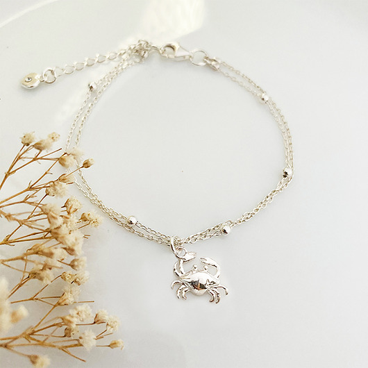 Bransoletka z krabem, mały srebrny krab