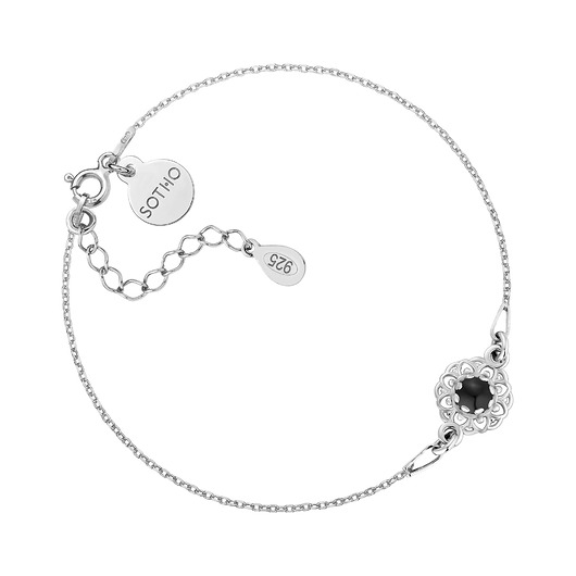 Bransoletka z różowego złota z onyksem