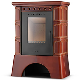 FLAMA Piec kominek kaflowy wolnostojący koza ATOL 10 kW honey