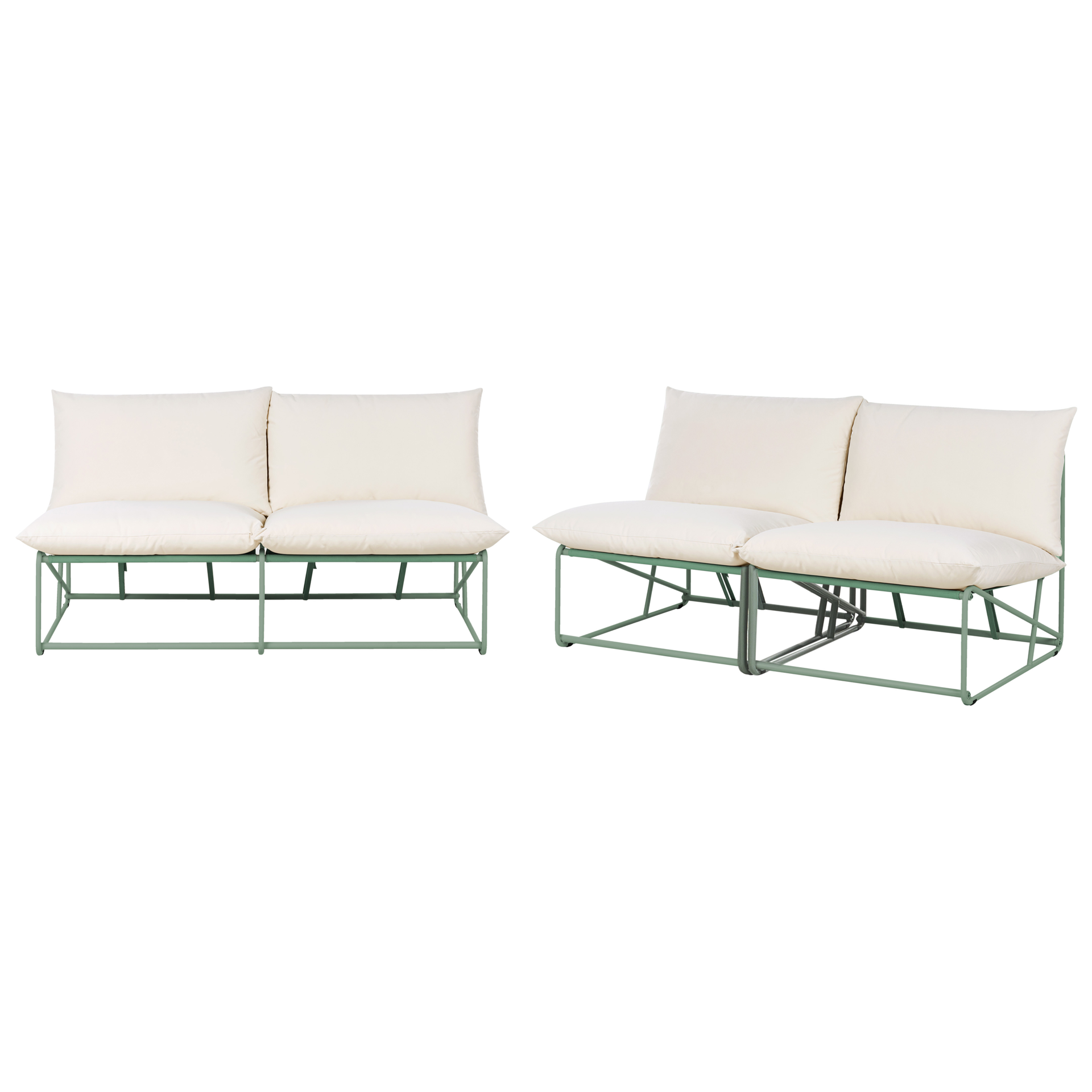 Beliani zestaw ogrodowy dla 4 osób PICO Metal Zielony