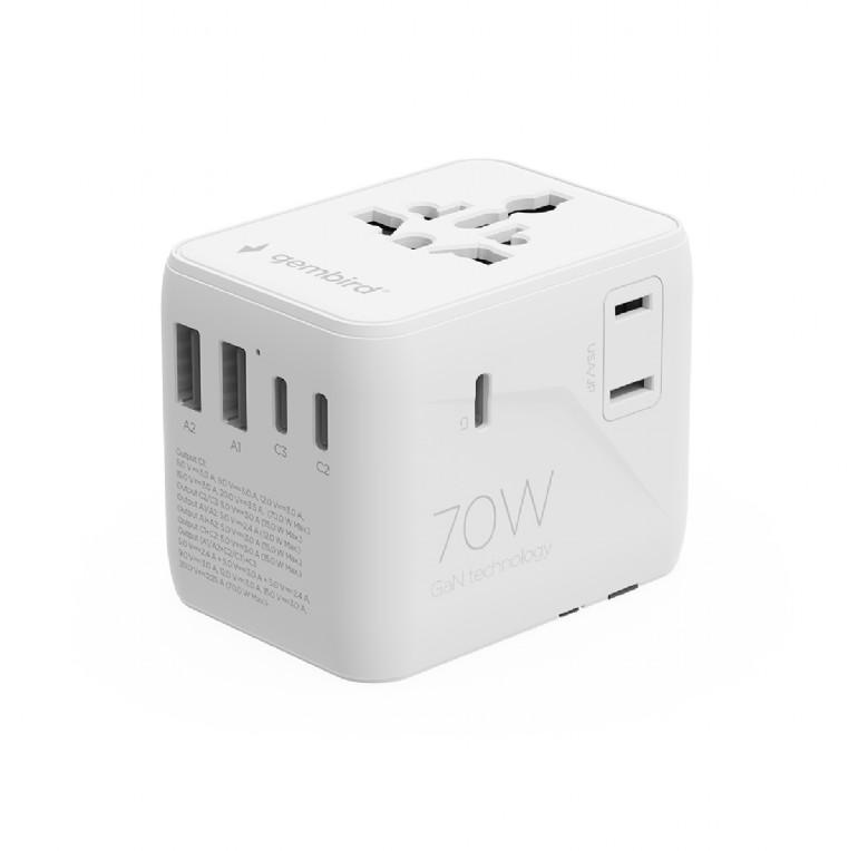 GEMBIRD Uniwersalny adapter podróżny 70W biały