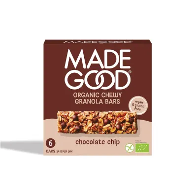 Madegood Batoniki granola crunchy z czekoladą 6 x 24 g Bio