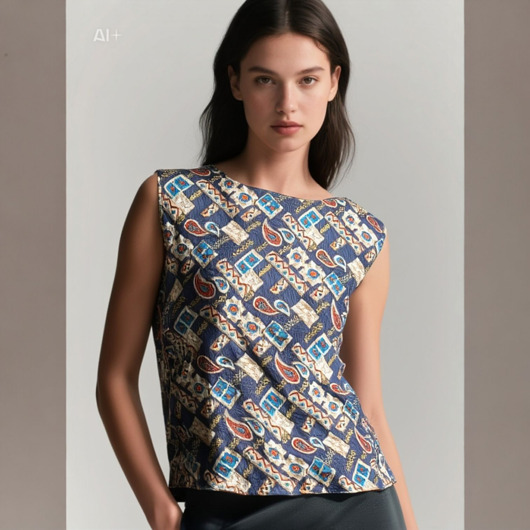 Jedwabny top ,, luksusowa mozaika