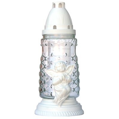 Znicz szklany Z-14 23 cm biały