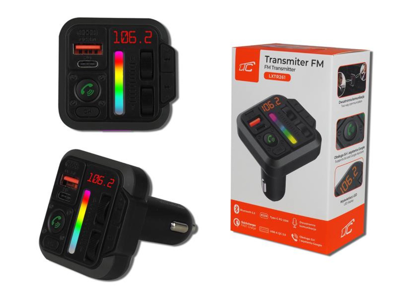 LTC FM MP3 BLUETOOTH PHONE CALL 5.3 DC12-24V/USBQC3,0+PD20W