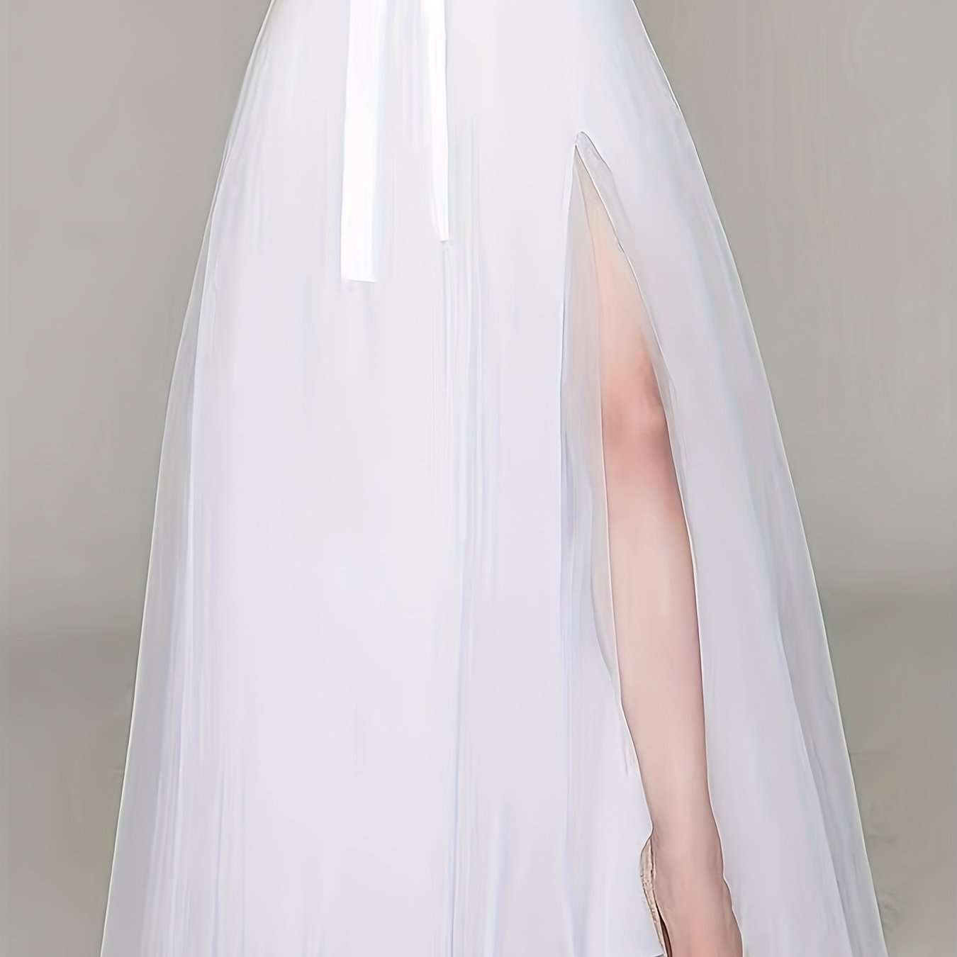 TEMU Elegancka spódnica maxi z wysokim stanem, pasem i asymetrycznym brzegiem, jednolity , poliestrowa podszewka, spódnica A-line z elastycznym pasem