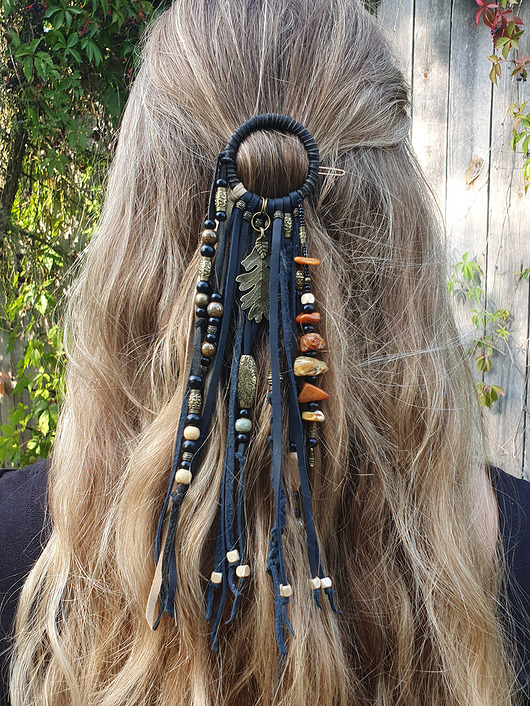 Spinka na dredy lub długie włosy